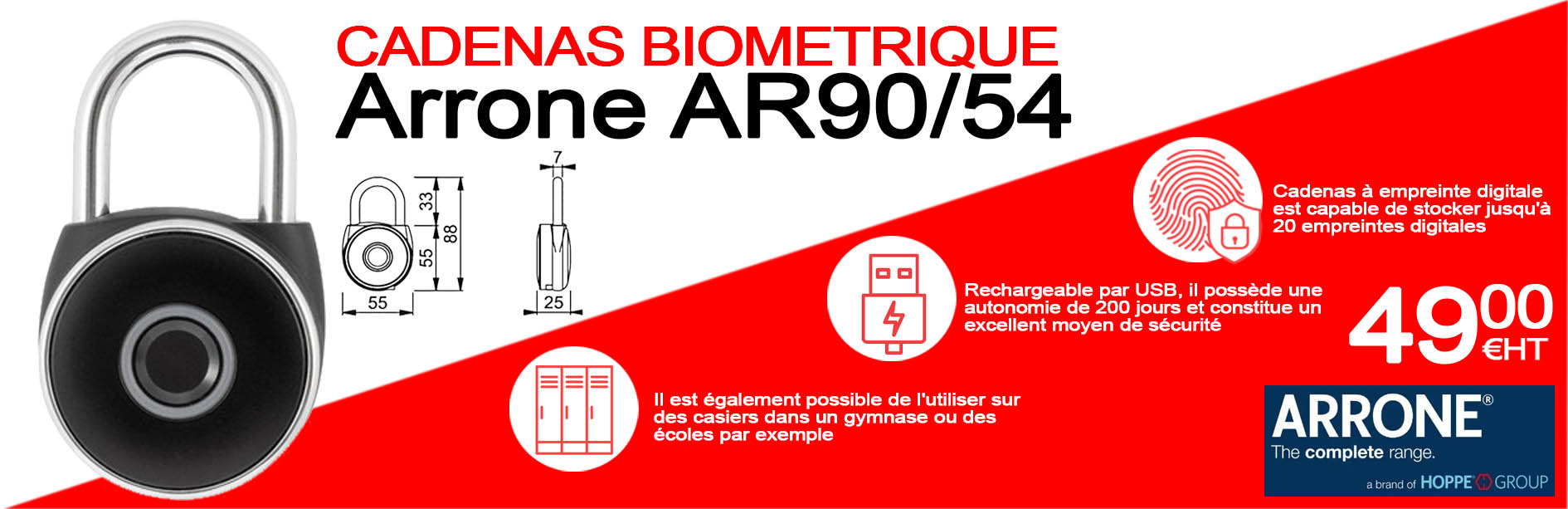 Cadenas Biométrique
