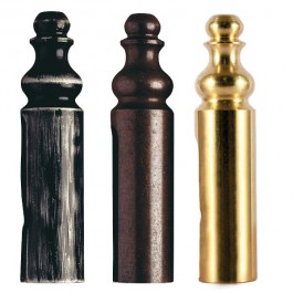 Caches en laiton - De gauche à droite Réf 383735 (zingué noir gravé) - 383737 (bronze) - 383740 (poli verni)