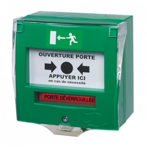 D clencheur Manuel Bris De Glace Vert 2 Contacts Avec Capot d-clencheur-manuel-bris-de-glace-vert-2-contacts-avec-capot